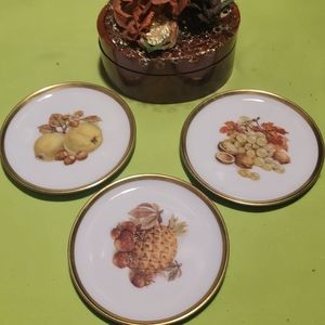 Fall bundle of 3 E&R Bavaria Demitasse fruit plates.3 3/4"